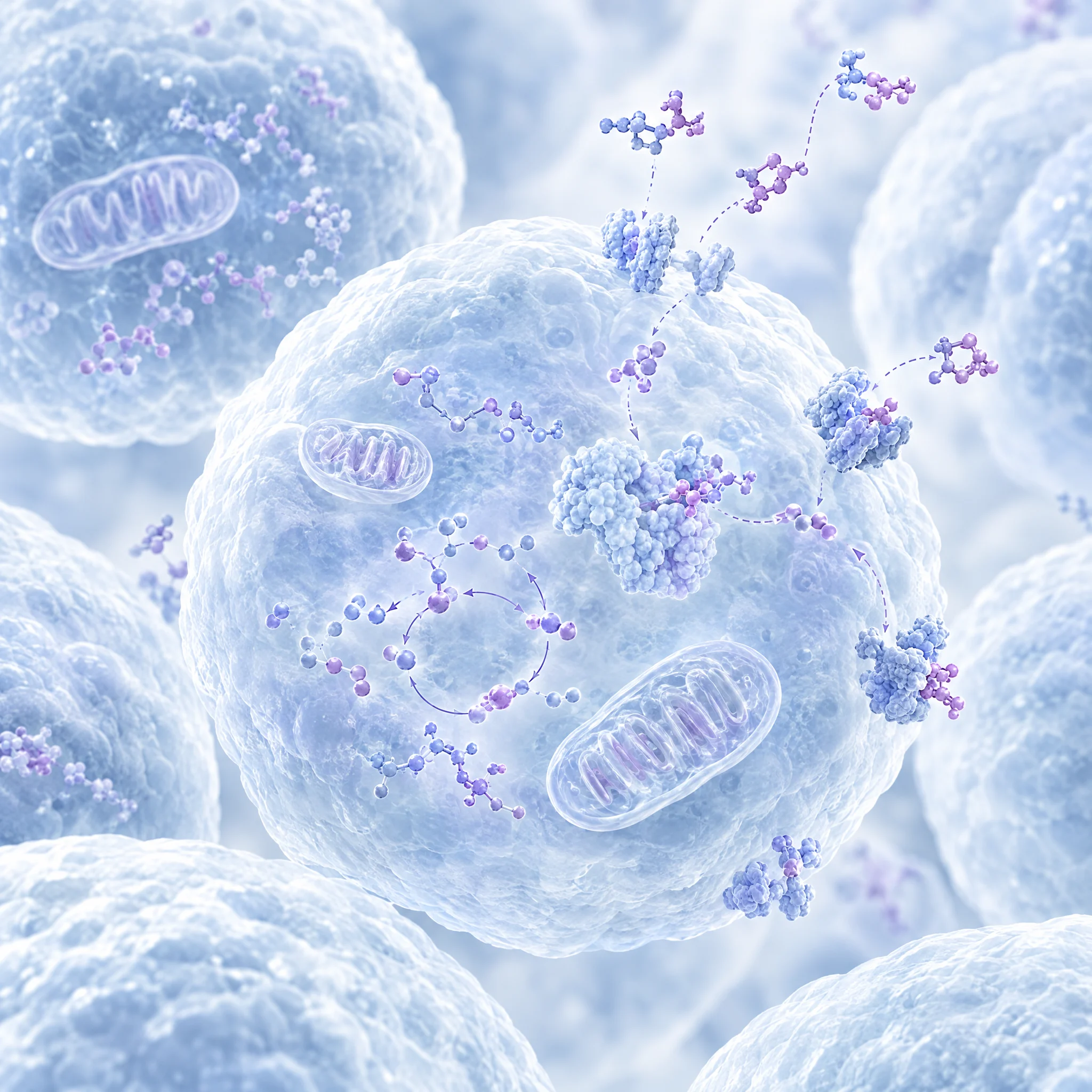 Conceptual metabolic cell illustration